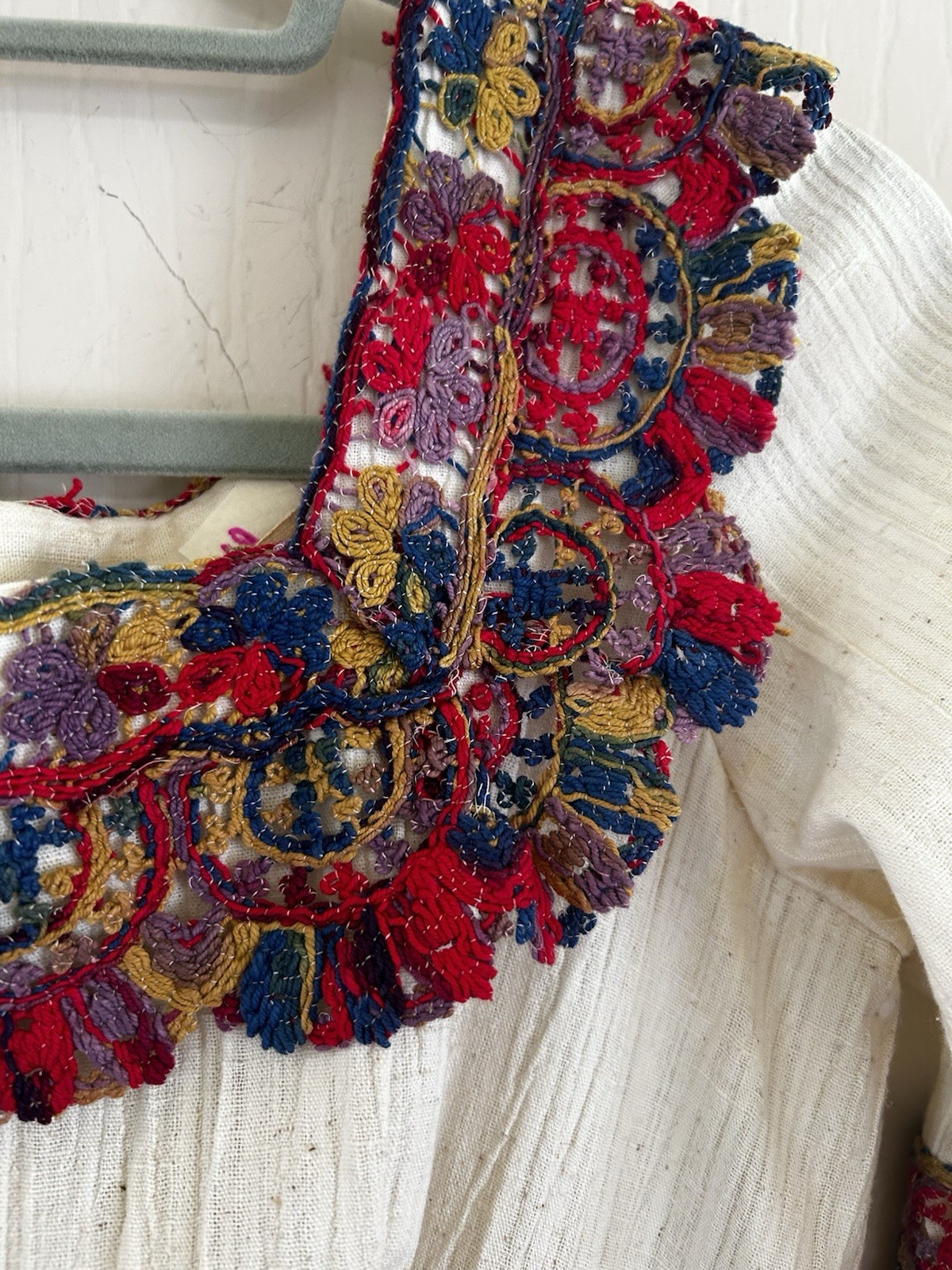 VTG 1960s Embroidered Festival Photo Shoot Mexican Folk Wedding Maxi Dress S