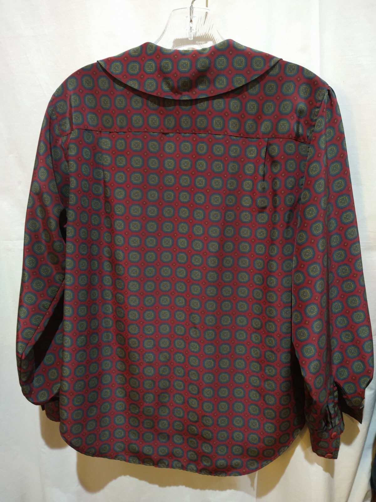 Vintage J.G Hook Long Sleeve Button Up Dark Academia Blouse Top Size 4 Burgundy