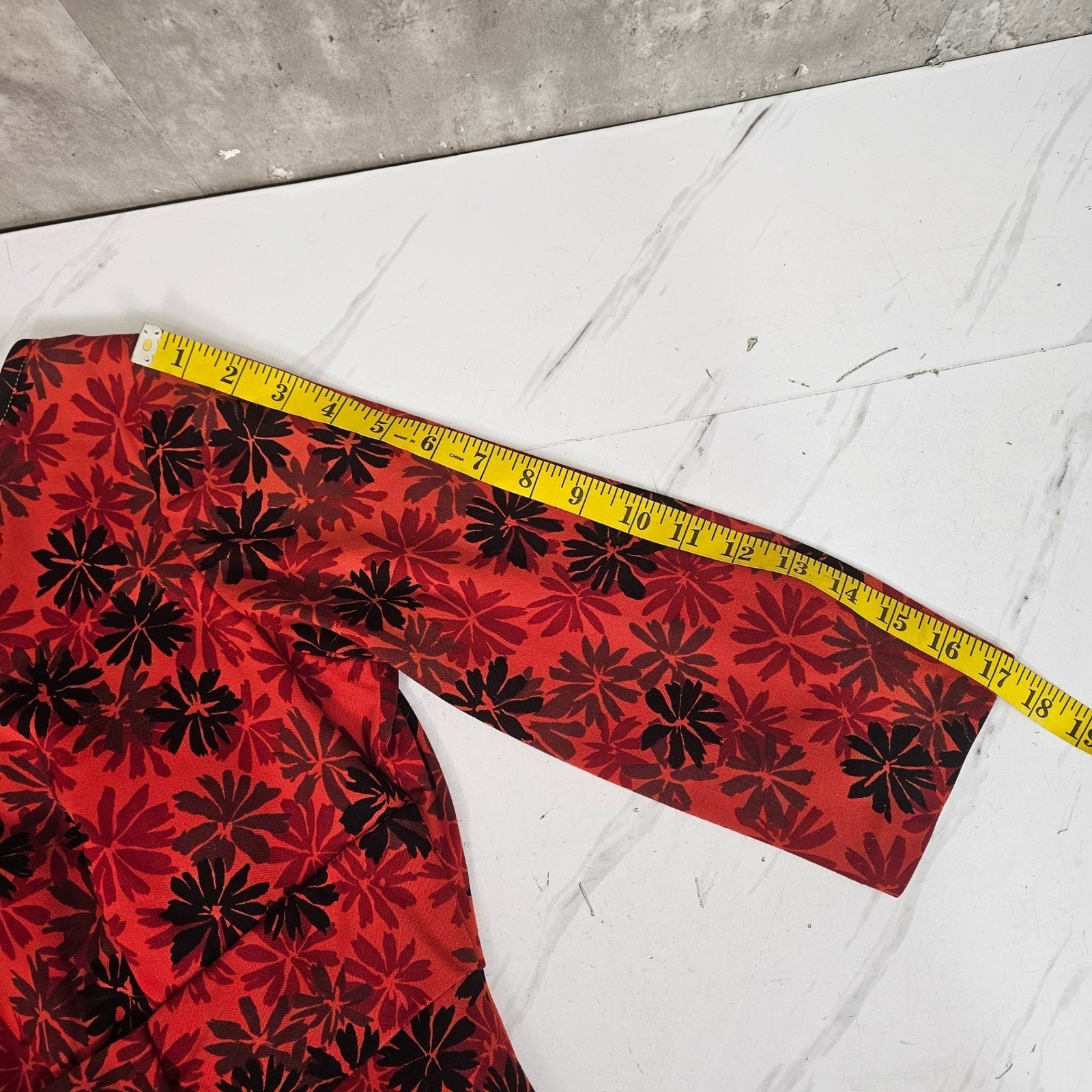 Vintage 60s Red Black Floral Wiggle Draped Back Dress Bow Waist Cocktail Party