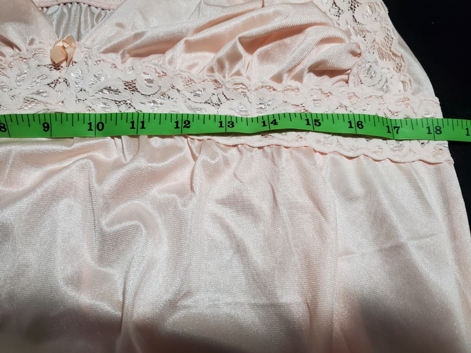 Lady Cameo Dallas Vintage Pink Nylon Lace Long Nightgown Peignoir Size Medium