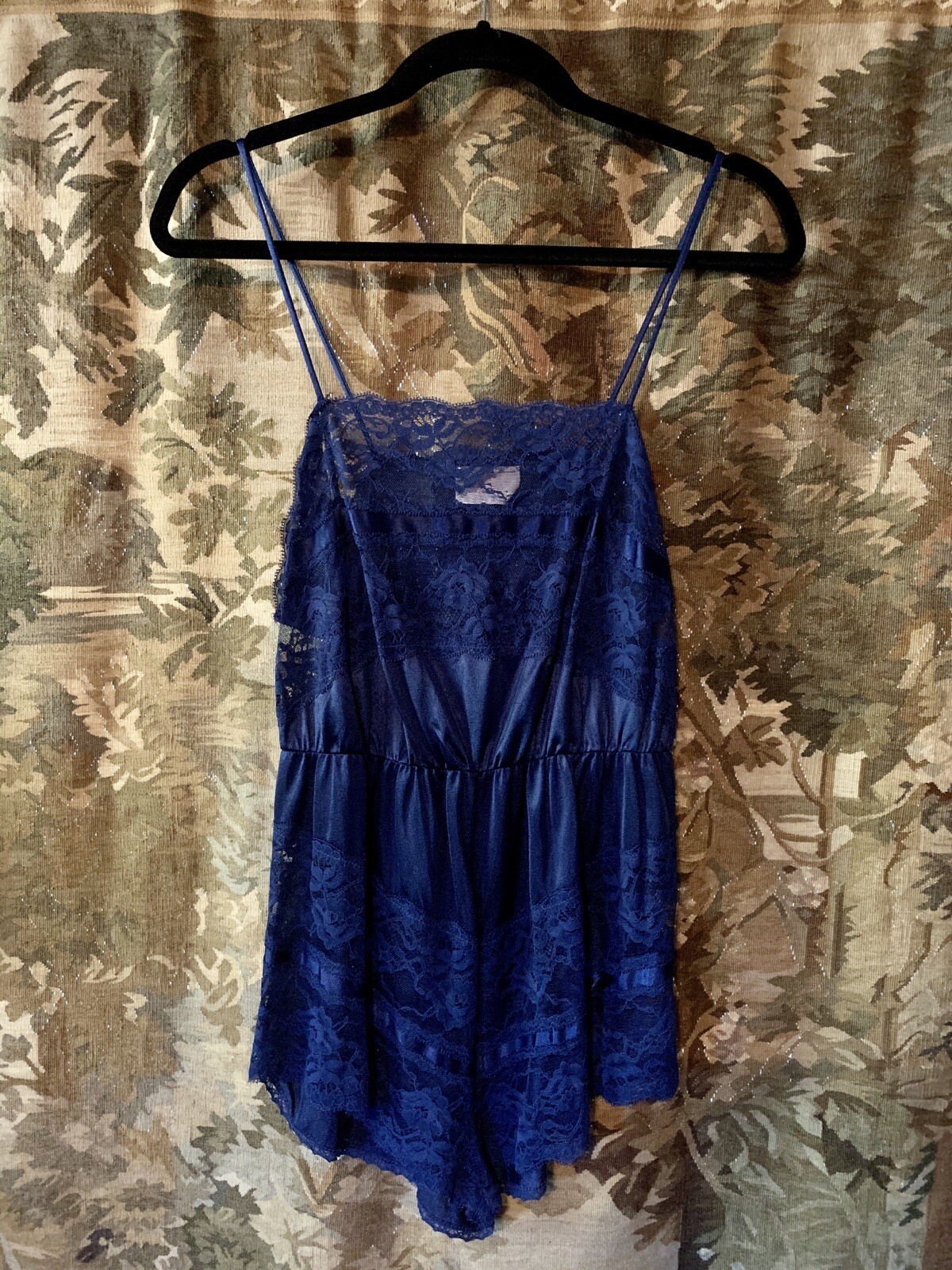Vintage semi sheer lace one piece slip bodysuit womens lingerie loungewear retro