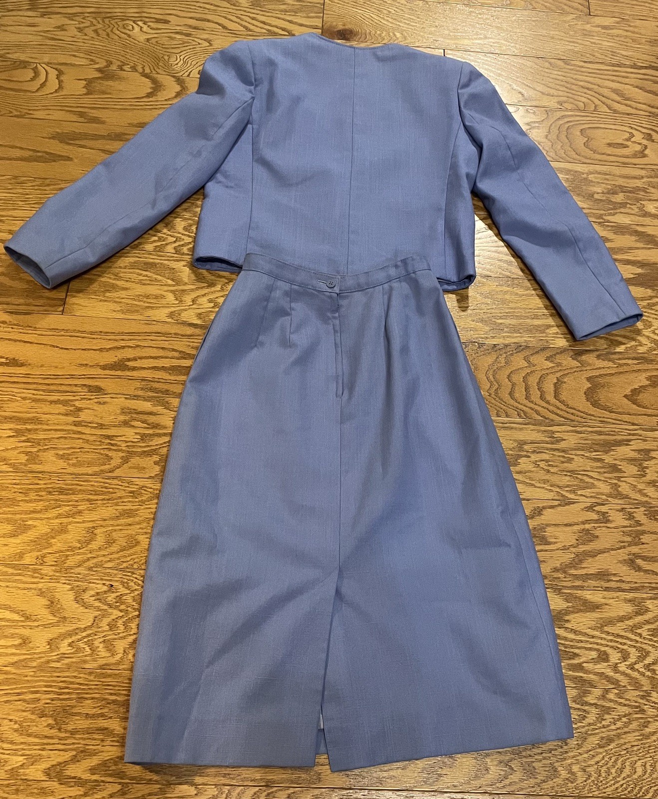 Vintage Jordache Suit Jacket Skirt Set Periwinkle Women Sz 8/9