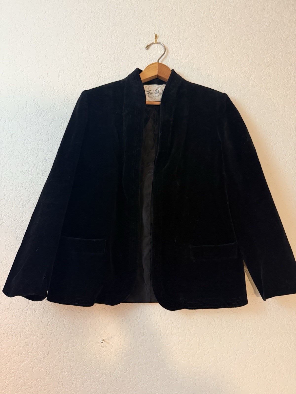 Vintage Frederick & Nelson Black Velvet Blazer MCM Seattle USA Sz M NWOT