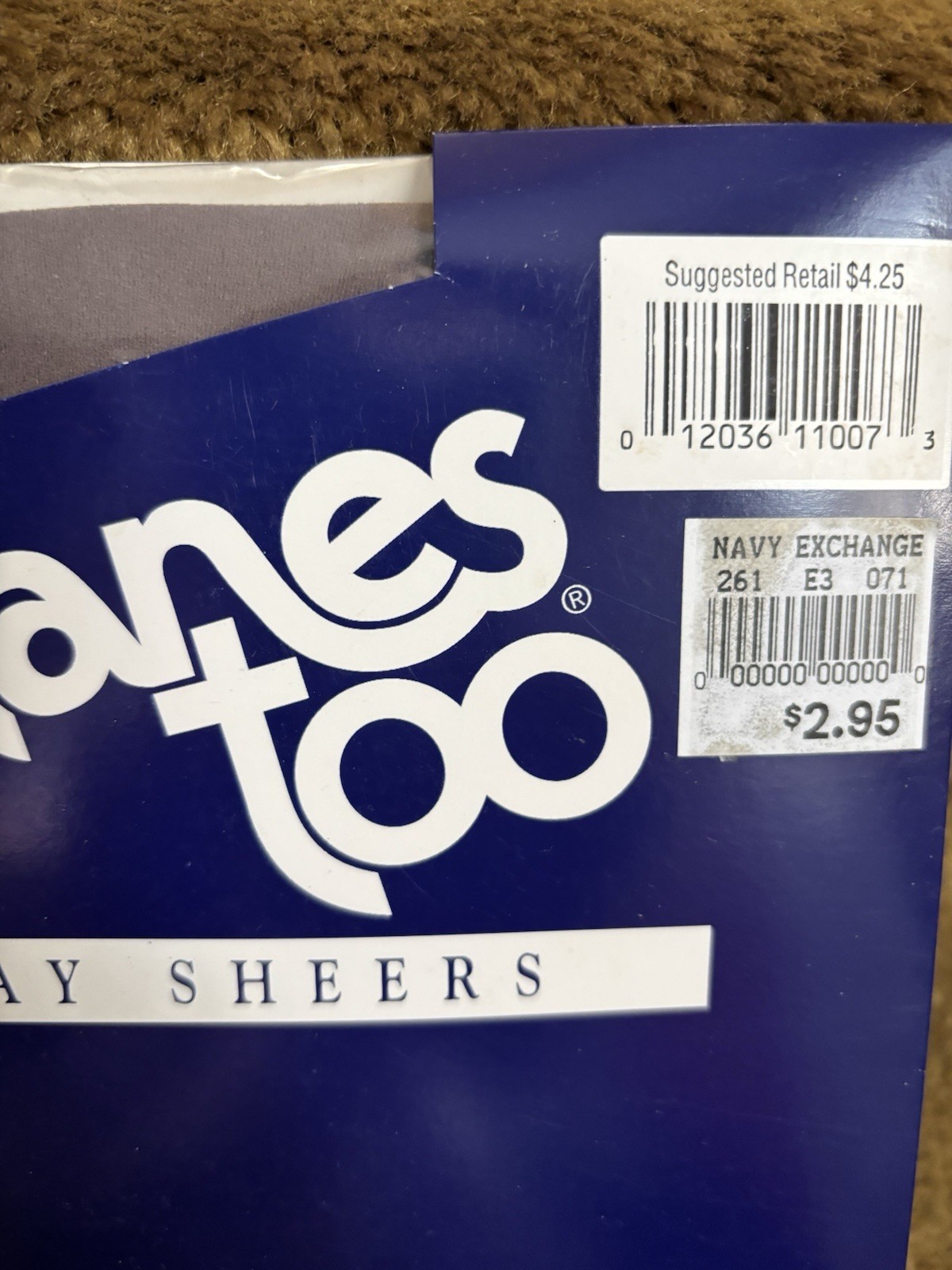 Vintage Y2k Hanes Too! Day Sheer Pantyhose Sz CD Town Taupe NOS Reinforced Toe