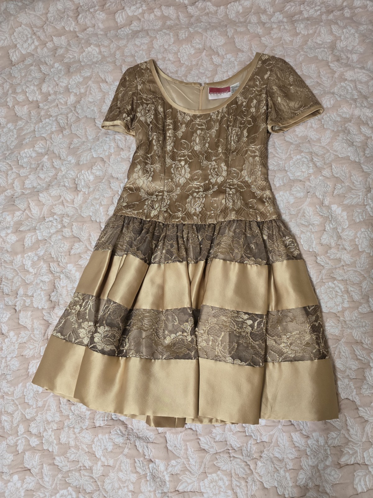 Oscar de La Renta Vintage 80s Gold Dress