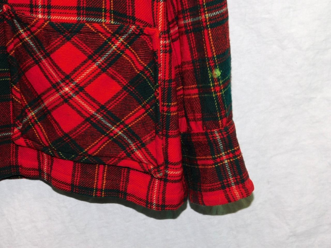 Vintage Pendleton L Woman Red Green Tartan Plaid Wool Shirt Jacket Blazer Button