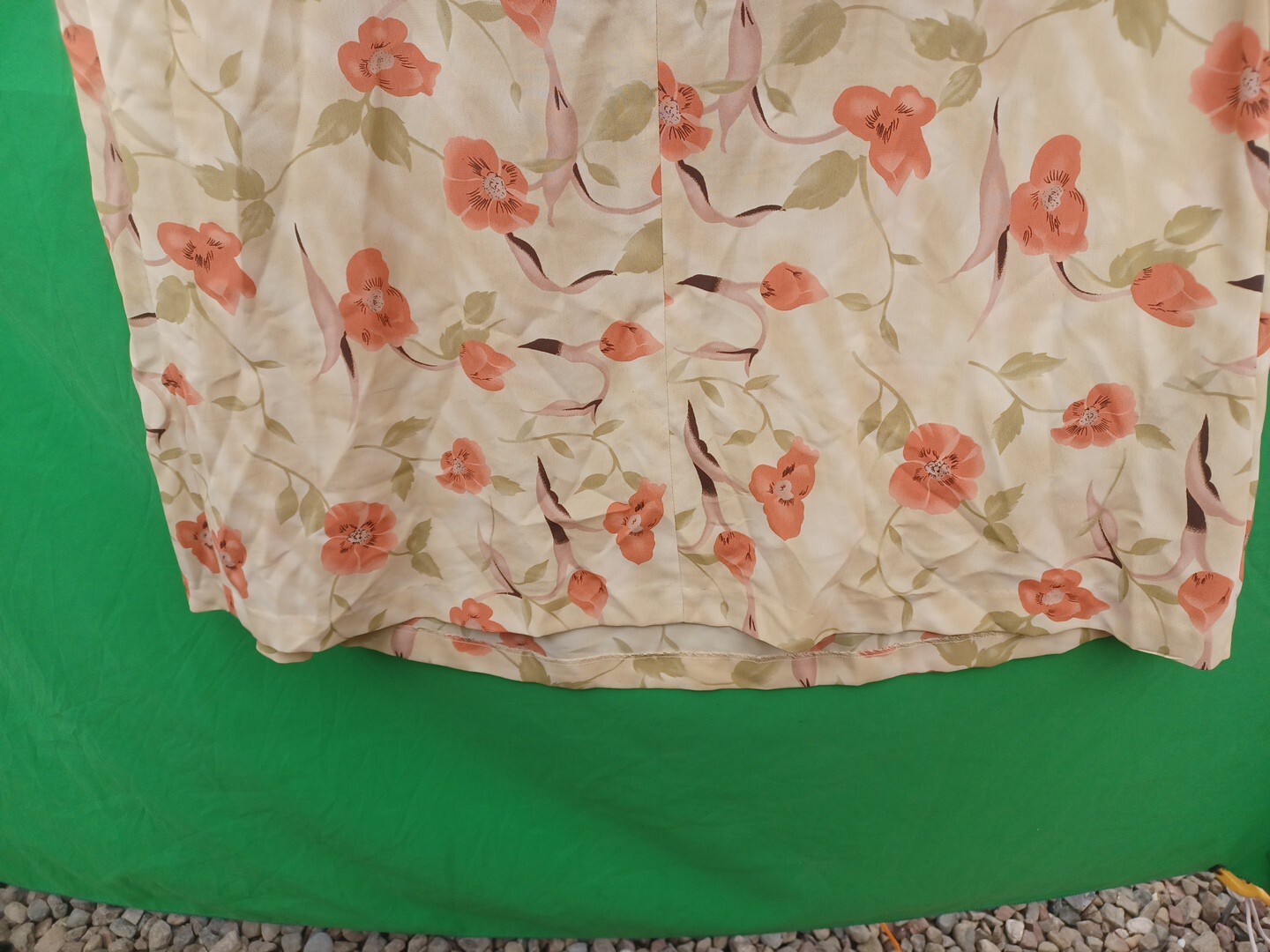 Vintage Lady Darian Dress 18W Cream Red Floral Tie Waist Tea Dress Shoulder Pads