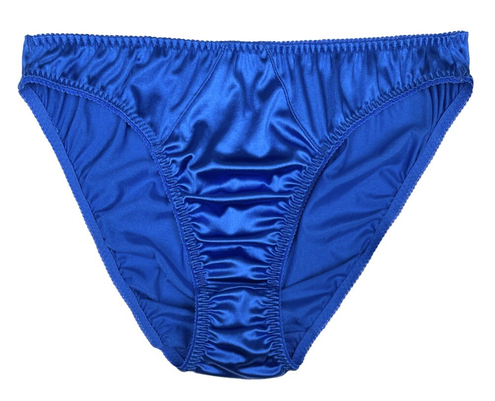 Retro Satin Panty Royal Blue XXL