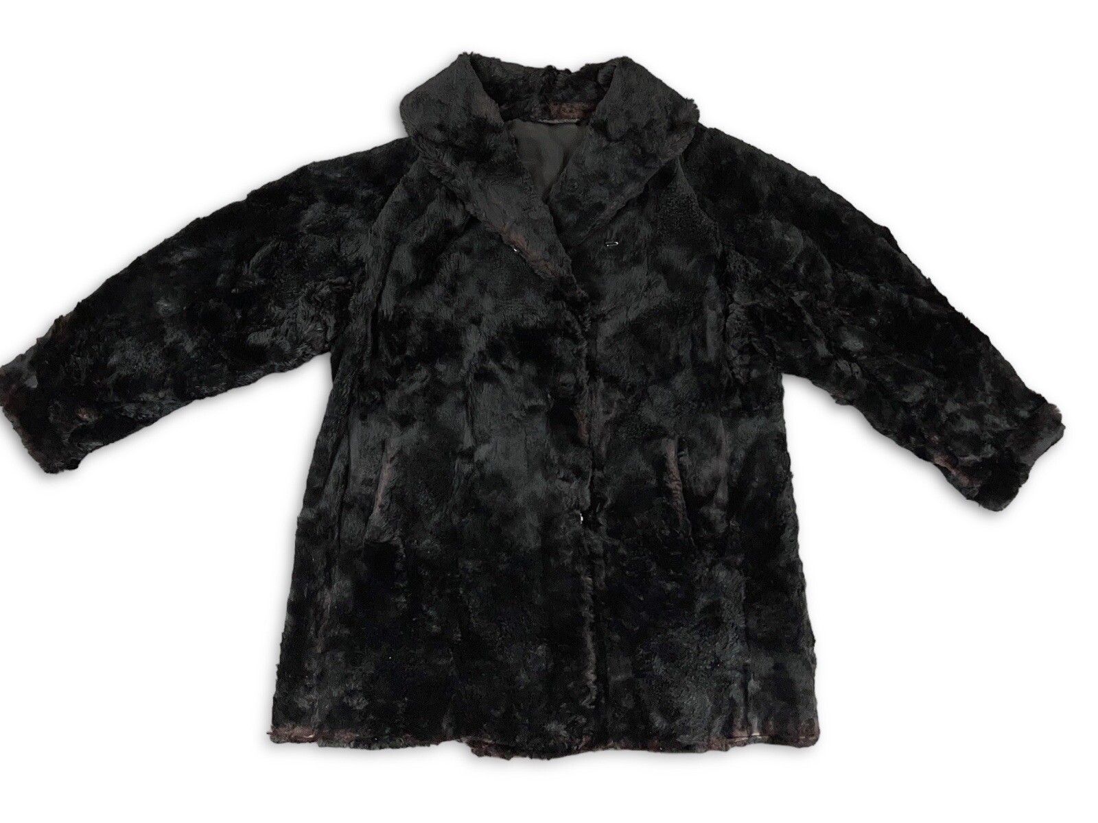 VINTAGE SHEARED BEAVER FUR COAT SUPER VELVETY SOFT FILM NOIR 40s