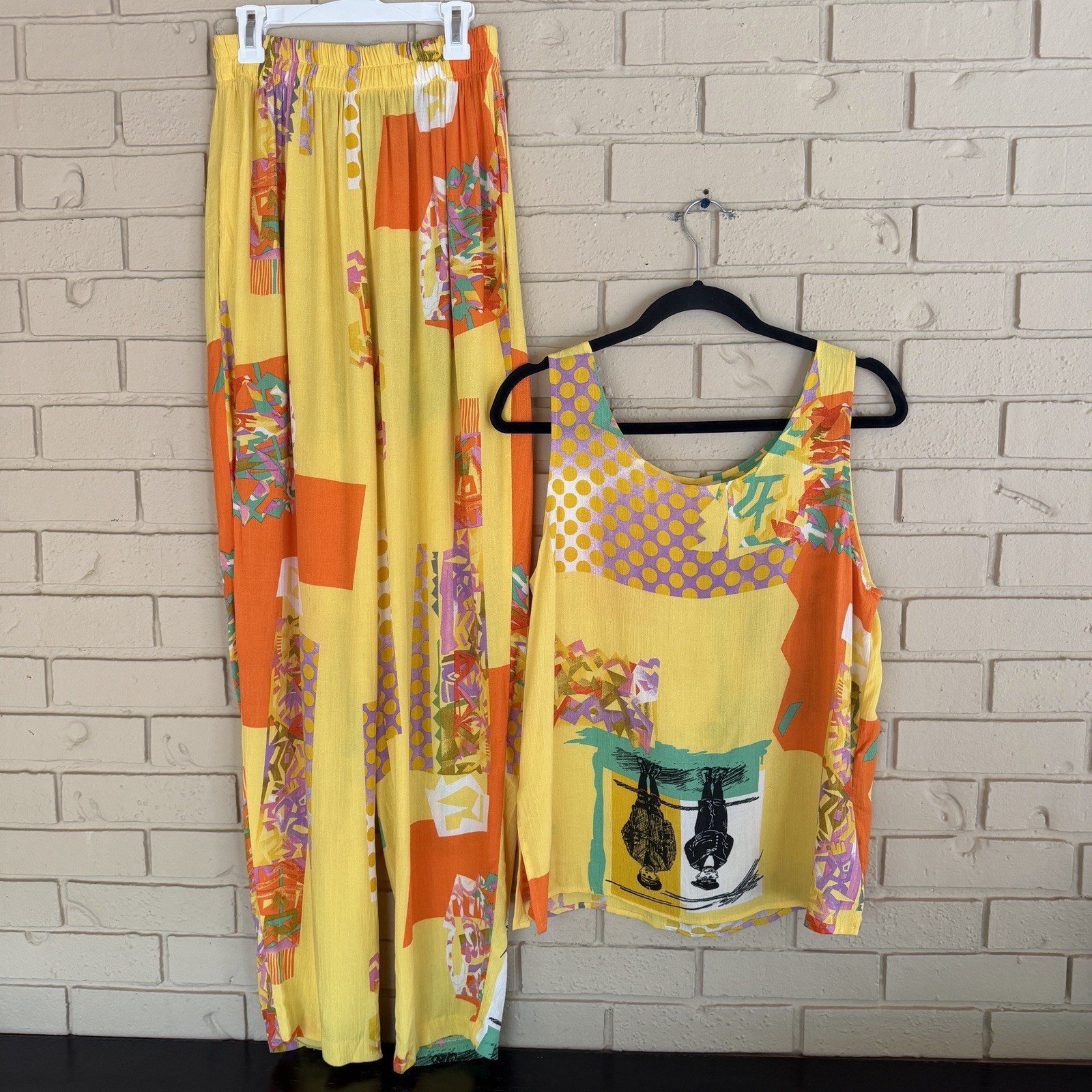 Jackpot Vintage 80s Art To Wear 3 Piece Outfit Set Jacket Blouse Pants Lagenlook