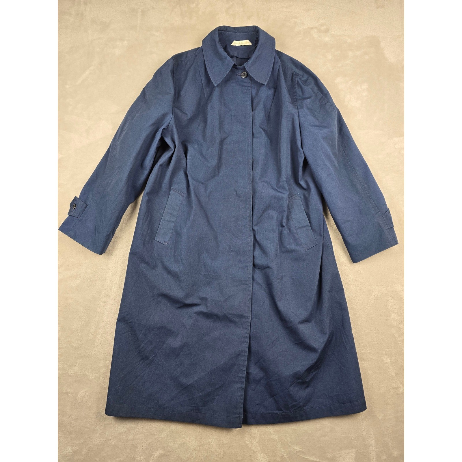 Vintage Bertram All Weather Coat Womens M/L Blue Trench Rain Jacket *Read