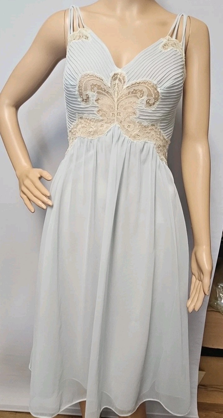 Vintage Godfried Original Blue CHIFFON & LACE Peignoir SET Size Small /PS?
