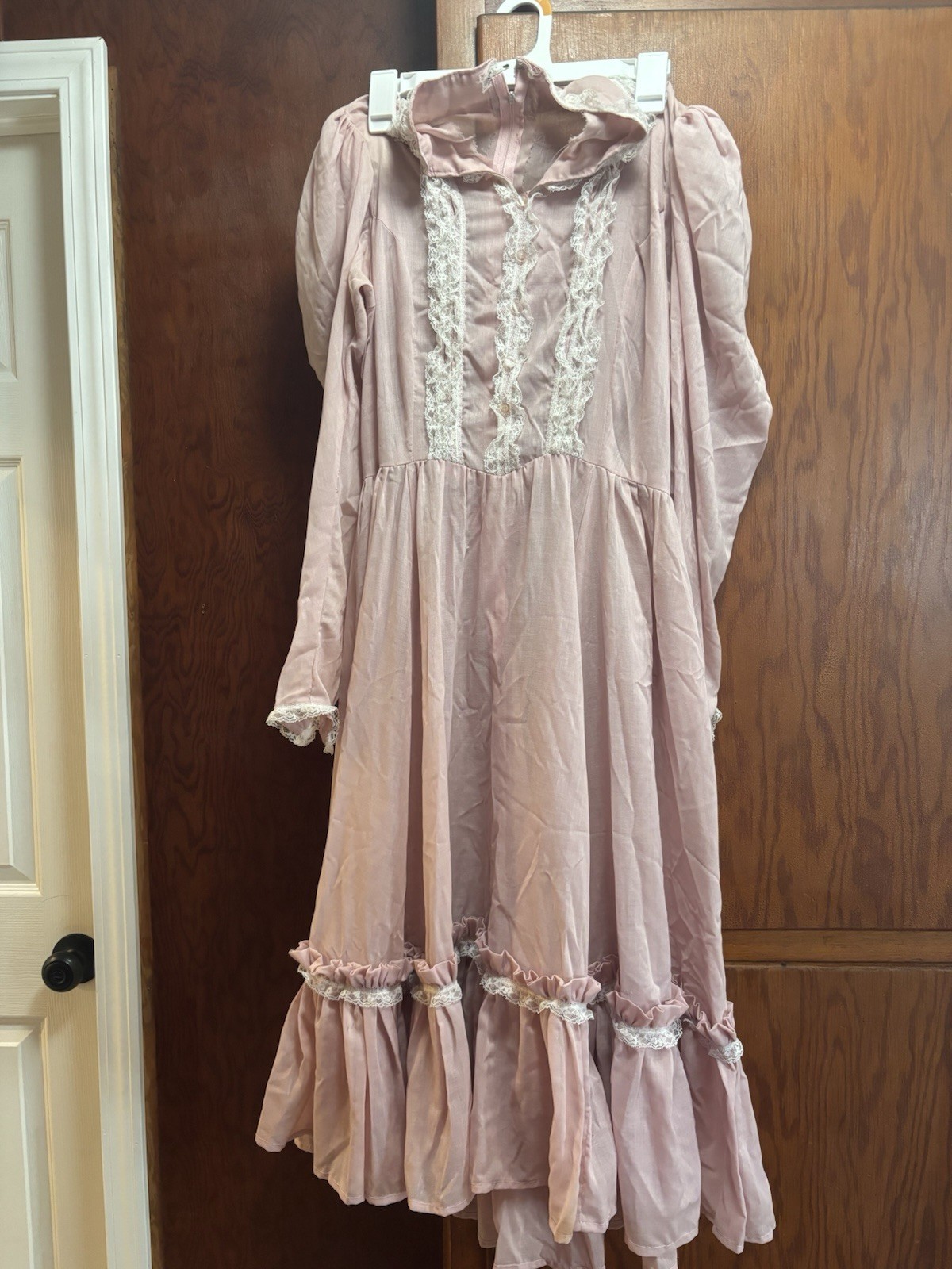 Vintage Women’s Light Pink Prairie Dress S/M