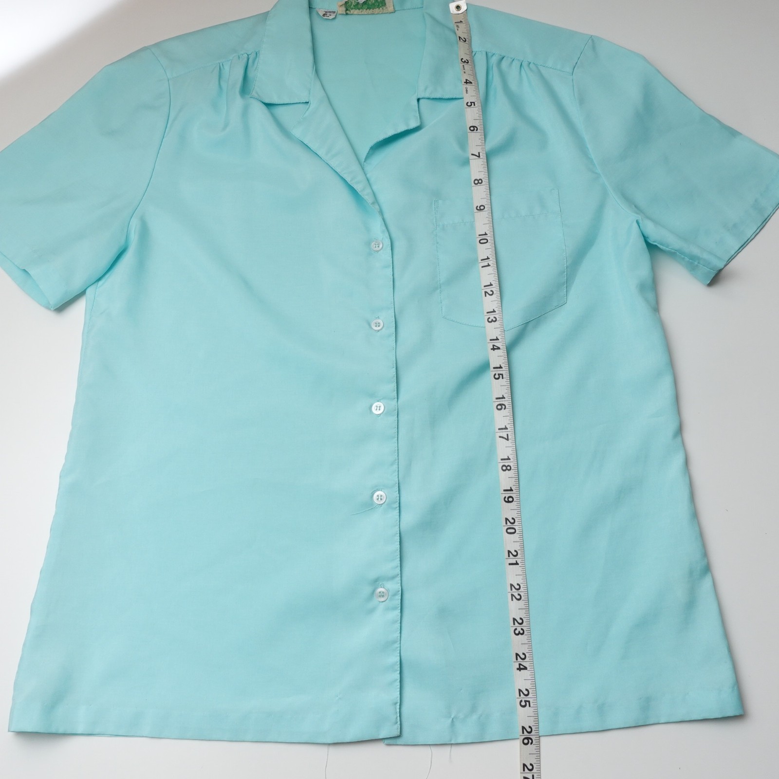 Vintage 70s Silkhana by Lady Manhattan Button Up Blouse Short Sleeve 14 Large