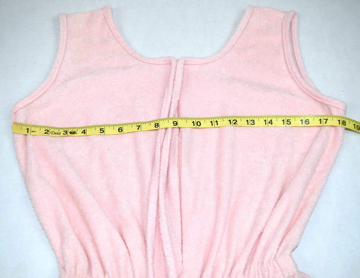 Vintage Pool Cover Jumper Granada Size S/M 80s Pale Pink Terrycloth Front Zip