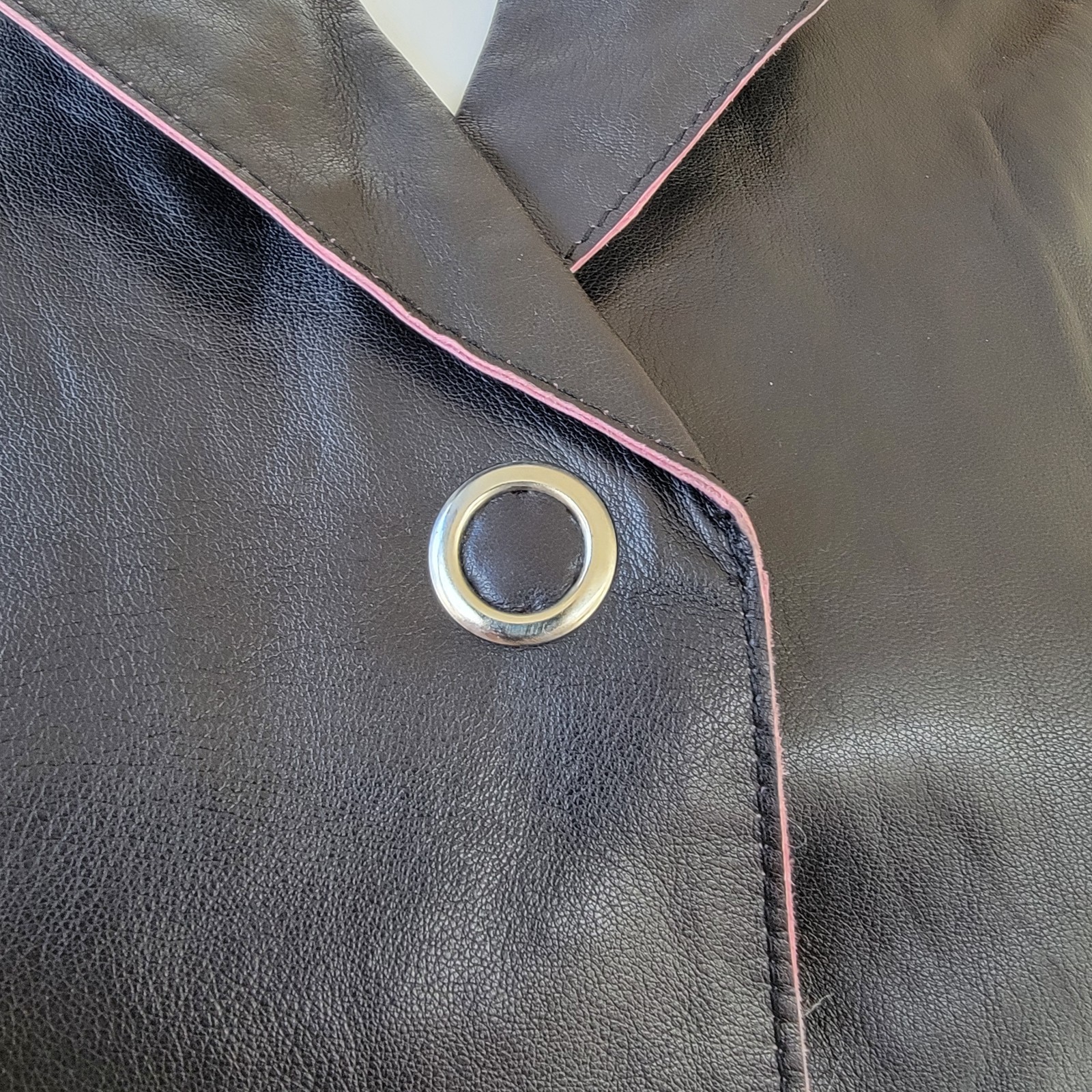 VTG 90s Jax Black Lambskin Leather Blazer Soft Tailored Short Jacket Womens S/M