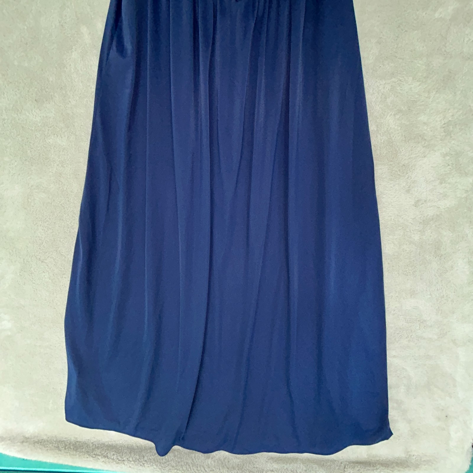 Miss Elaine Essentials Dark Blue Nylon Embroidered Nightgown Size PL Chest 42″