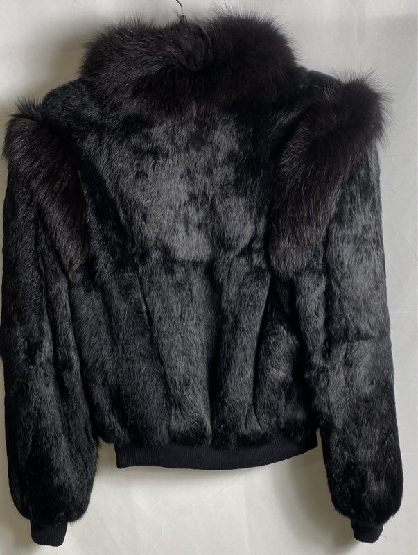 Vintage 90s GDT Too Women’s Black Fur Bomber Jacket France Origin Sz L