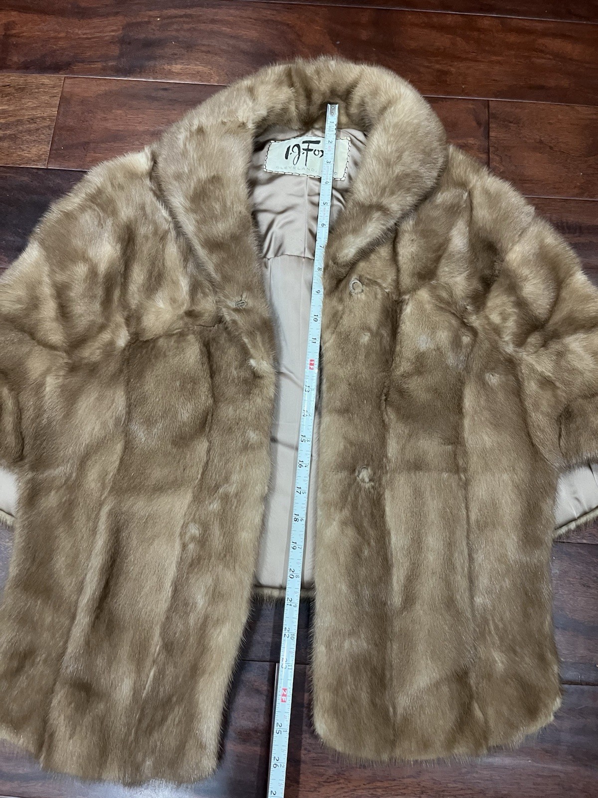 Vintage 60s Blonde Mink Fur Cape Stole Shawl Jacket Cropped Bridal Old Hollywood