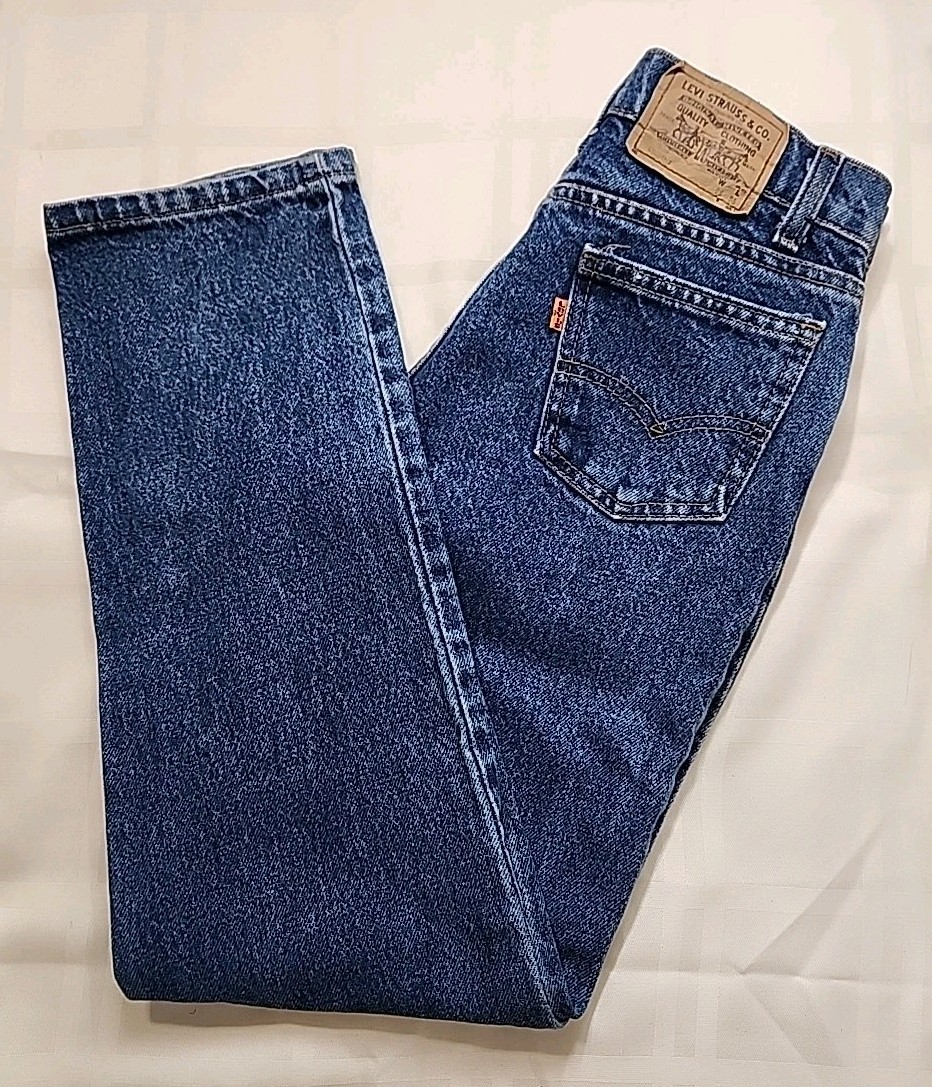Vintage 90’s Levi’s Student Fit Blue Jeans 26×28 Orange Tab 705-0292 USA 554