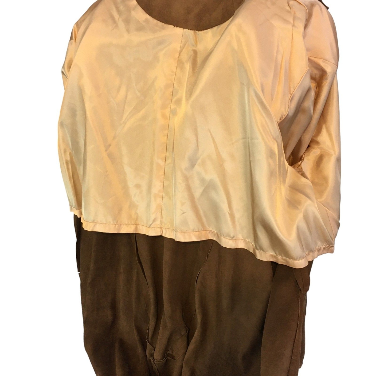 Womens Vintage 80s Brown Leather Shirt Jacket, Snap Front, sz 10, 42 chest