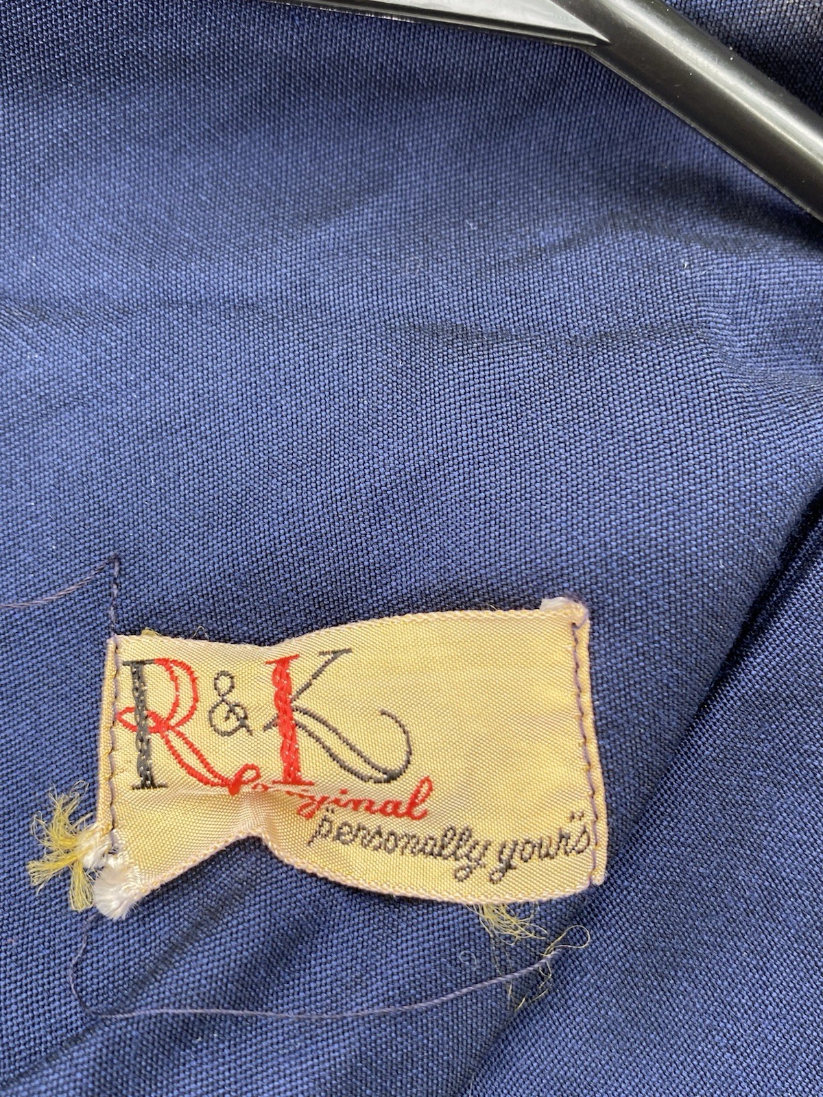 Vintage 1940s Blue Dress 40s R & K Originals WW2 Era Mod Rare Style Button Down