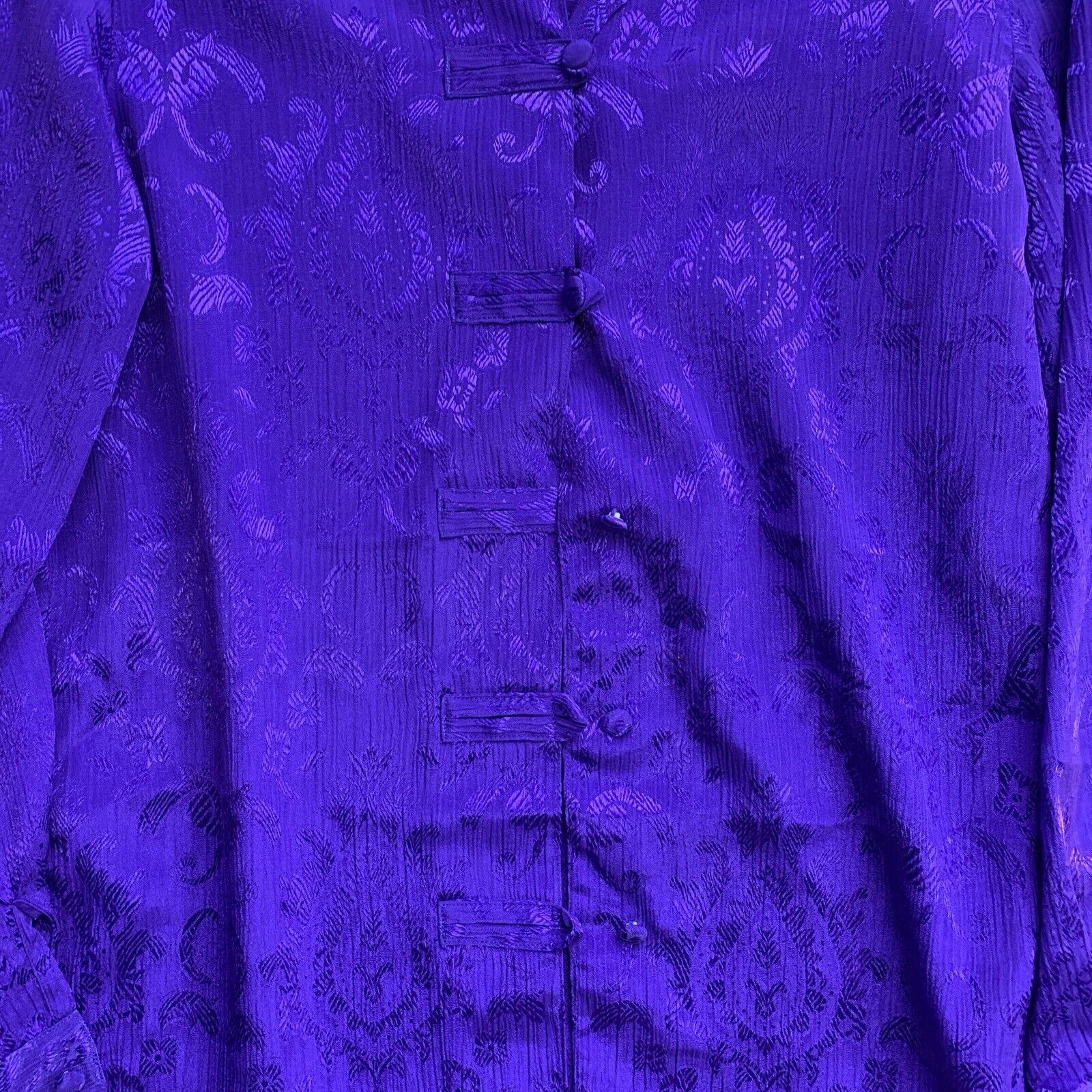 Christie & Jill Petite Vintage Purple Blouse Button Up Shirt Womens Size XS