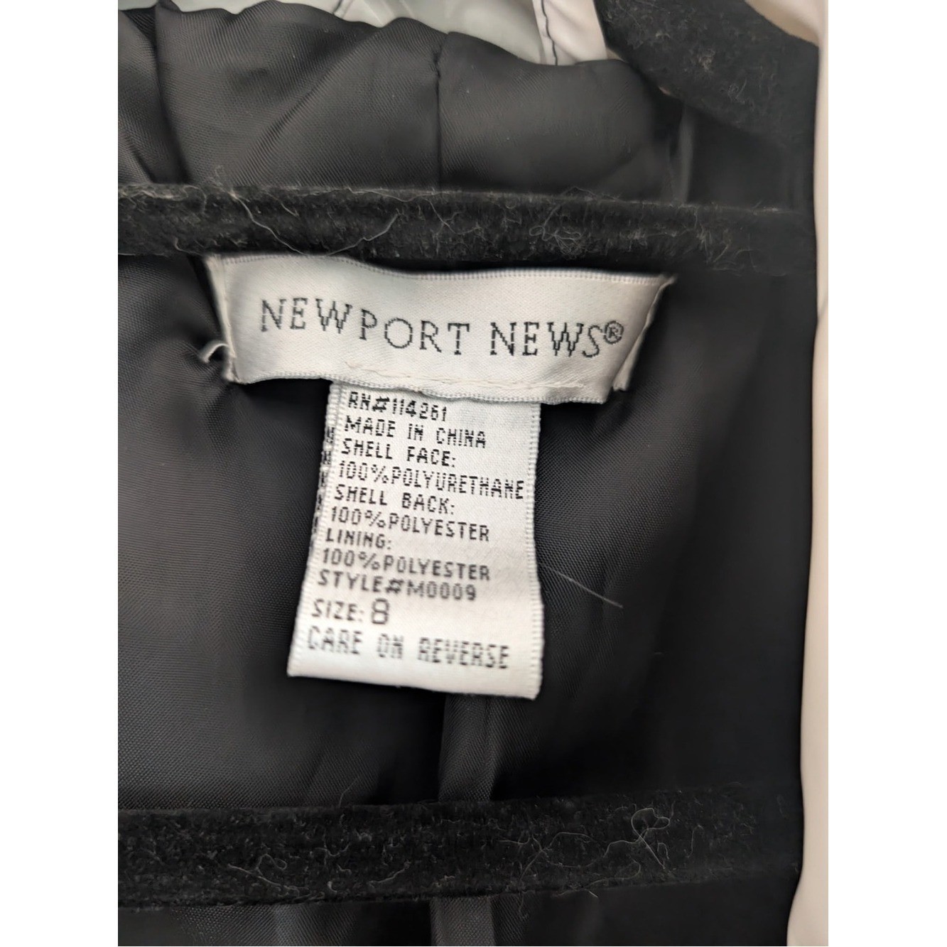 Vtg Y2K is Newport News Patent Leather Double-Breasted Trench Coat – White