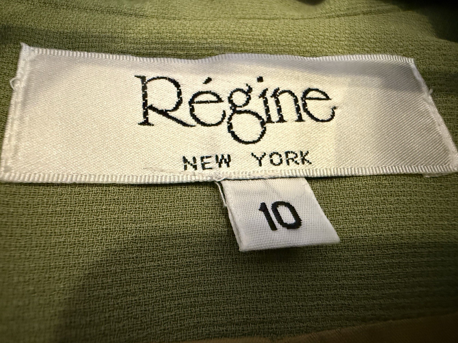 NWOT Vintage 70’s/80’s REGINE New York Avocado Safari Styled Lined Blazer Sz 10