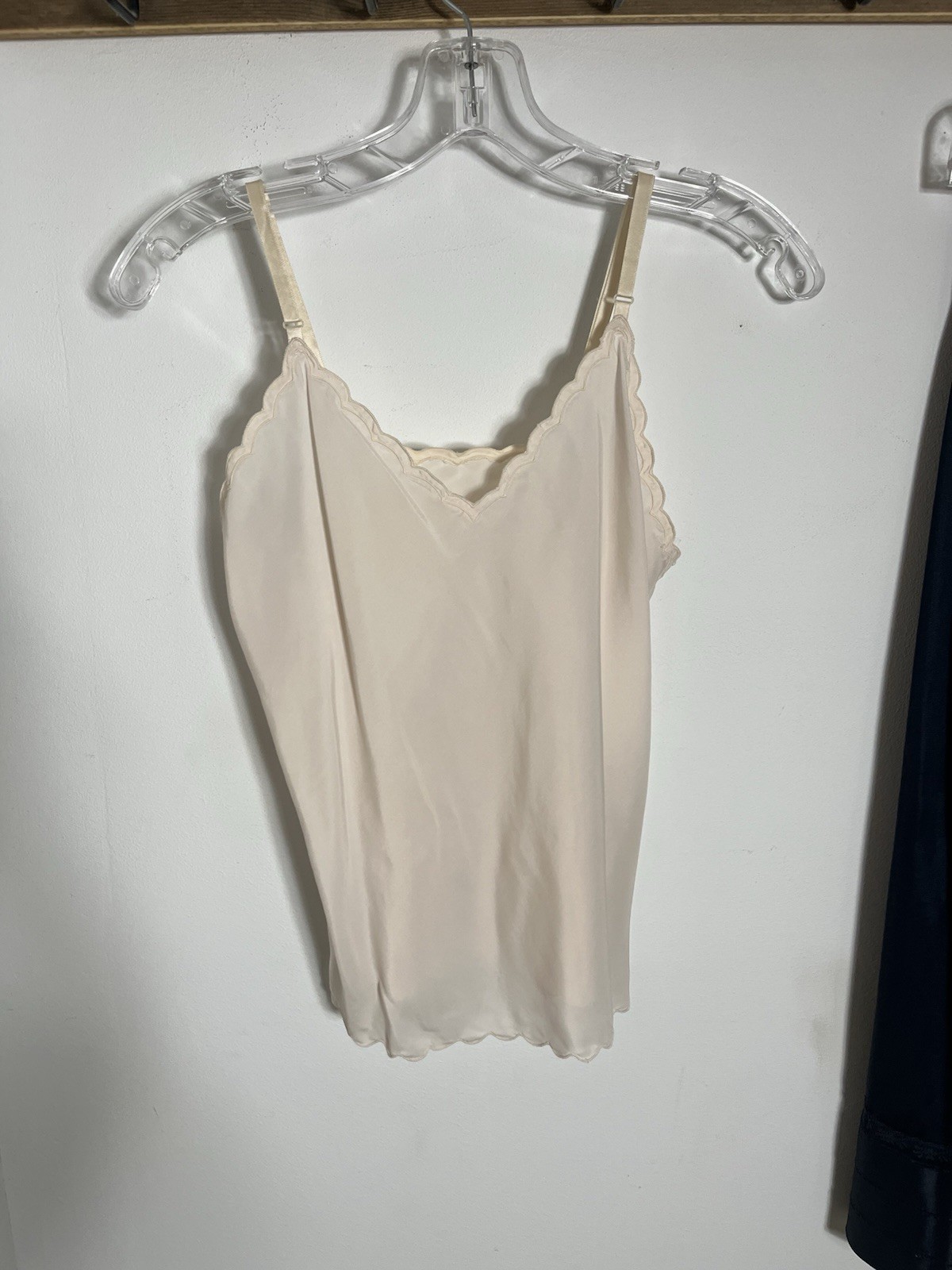 VTG Cotton & Satin Pink Camisole Top & Long Tiered Slip & Long Navy Satin Skirt