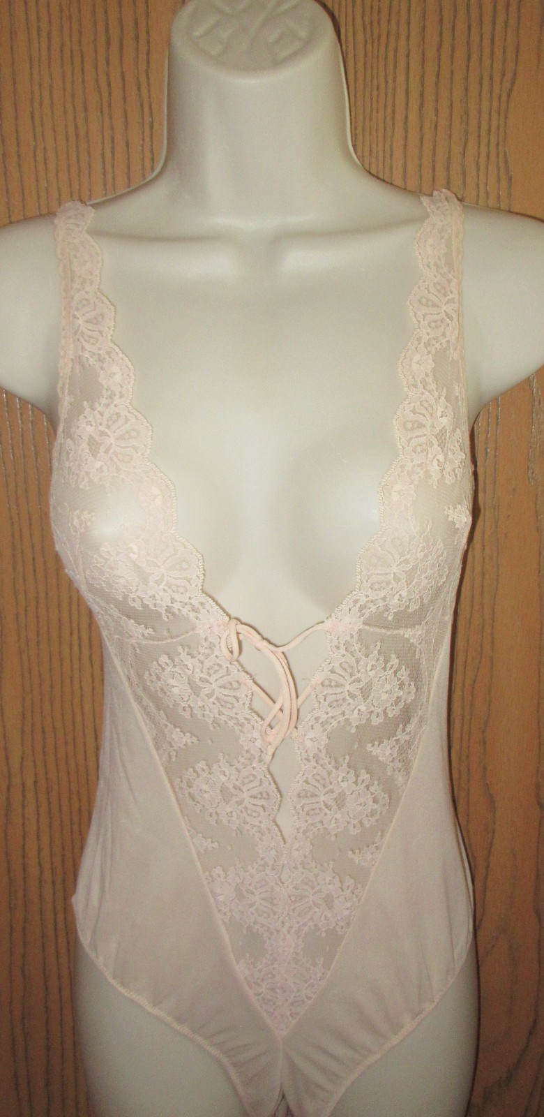 vtg FORMFIT ROGERS BRIDAL HONEYMOON body suit HI LEG TEDDY LACY NYLON sz 34 / S