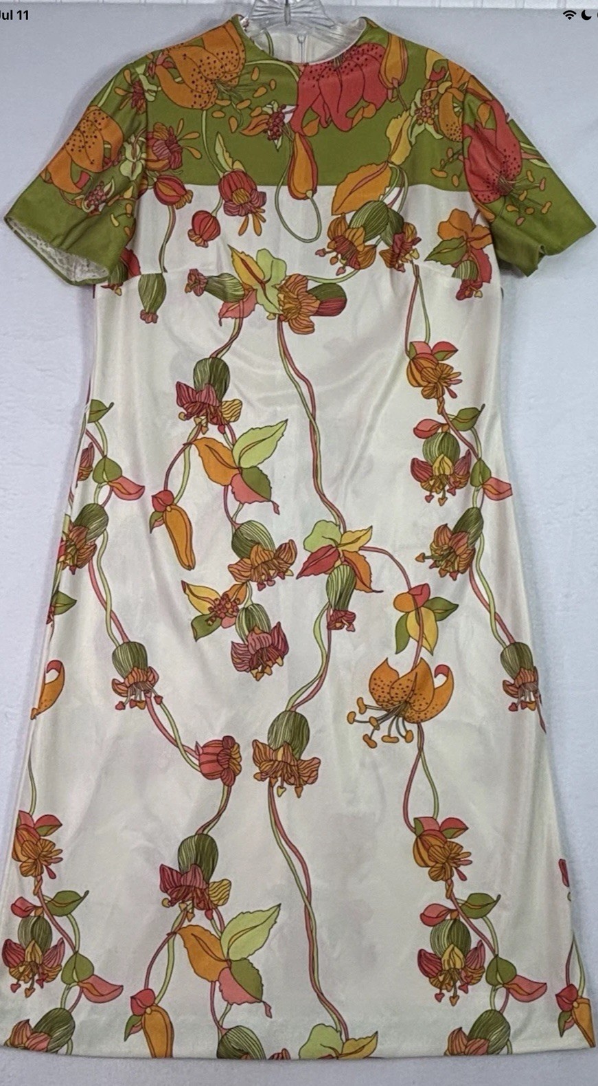 VTG 60s 70s Mod Flower Dress Floral A-Line Shift Dress