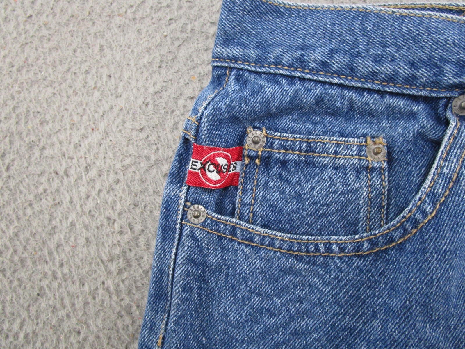Vintage 90s No Excuses High Rise Blue Denim Jean Shorts Mom Jorts Blue SZ 11/12