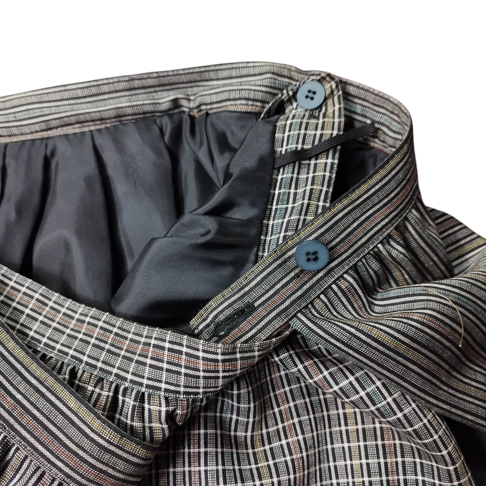 Cori® Vintage 1980s Geometric Pattern Stripes and Checkered Jacket + Skirt Set