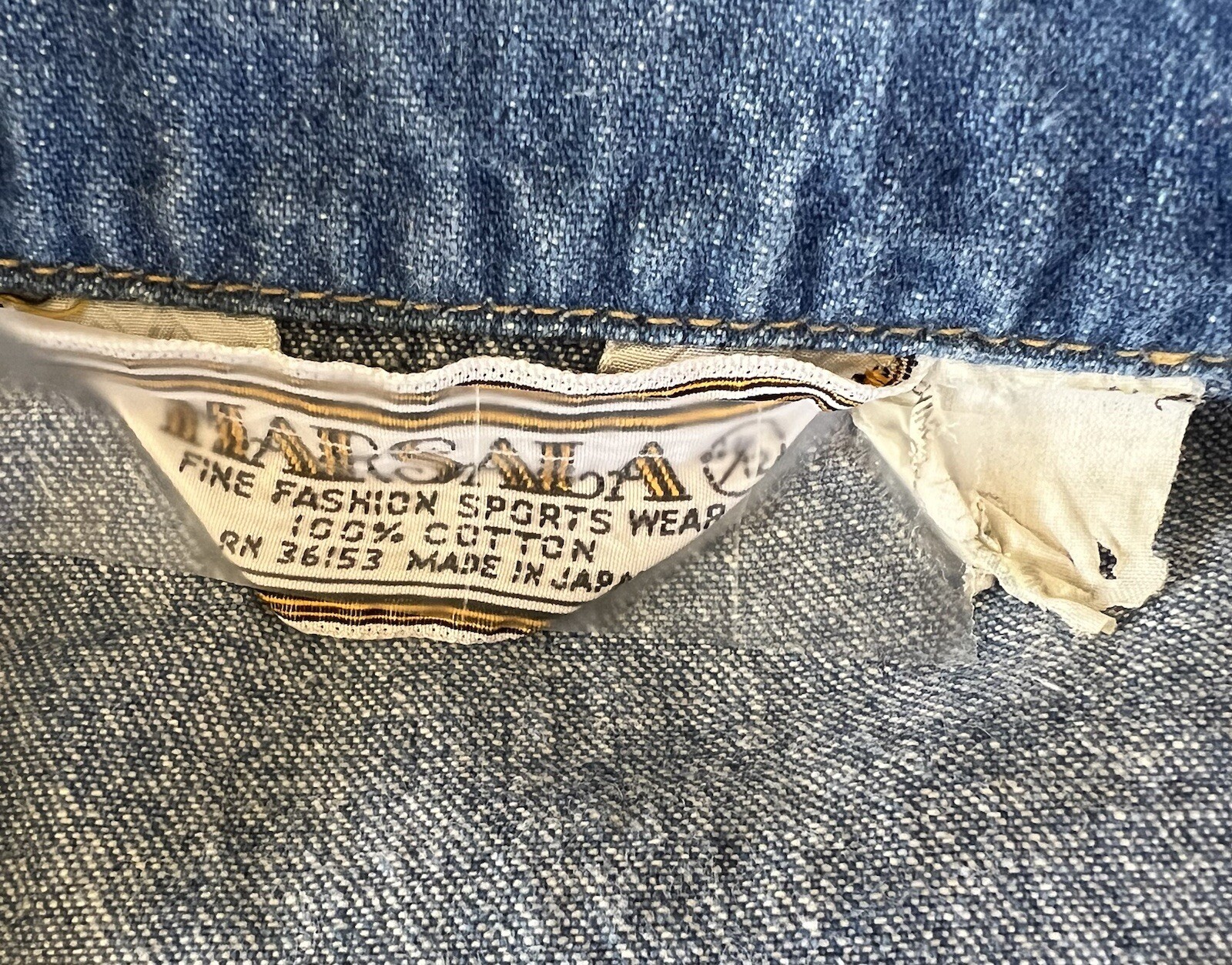 Marsala Japan Womens 11/12 VTG Blue Denim Jacket Button Taper Braid Waist Boho