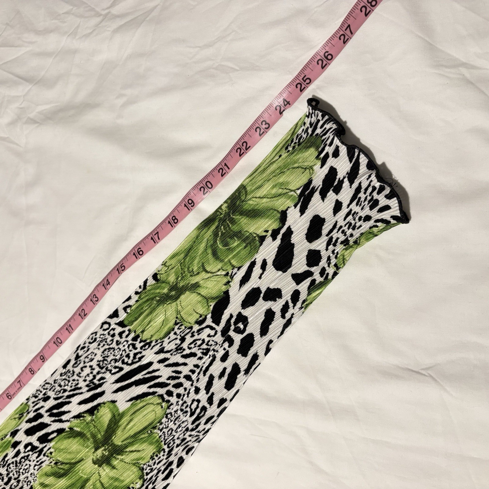 Matana Cardigan Women Plus 2X Open Front Lime Green Animal Print Floral Tropical