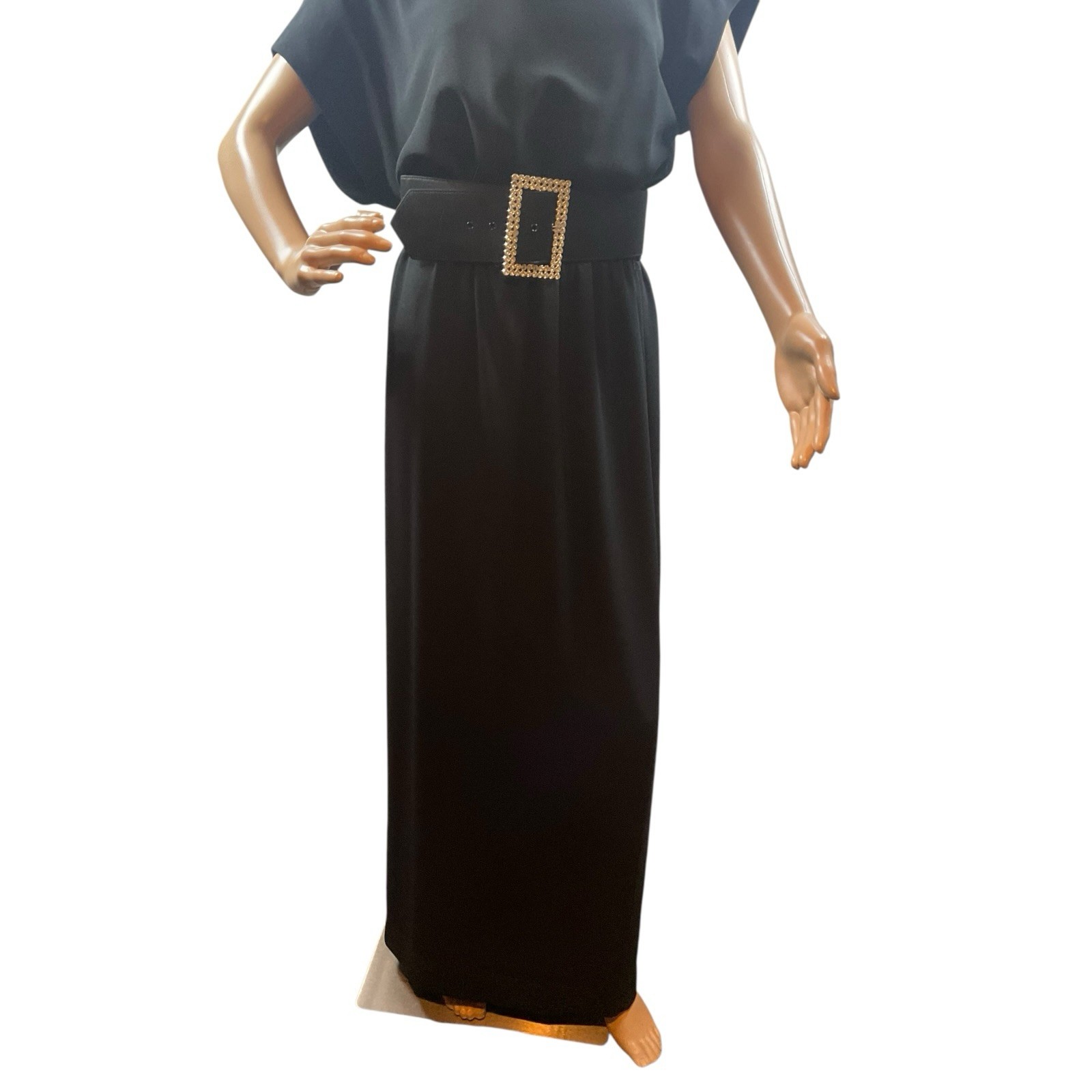 Vintage En Francais Huey Waltzer Dress Womens Sz 10 Black Long Evening Gown