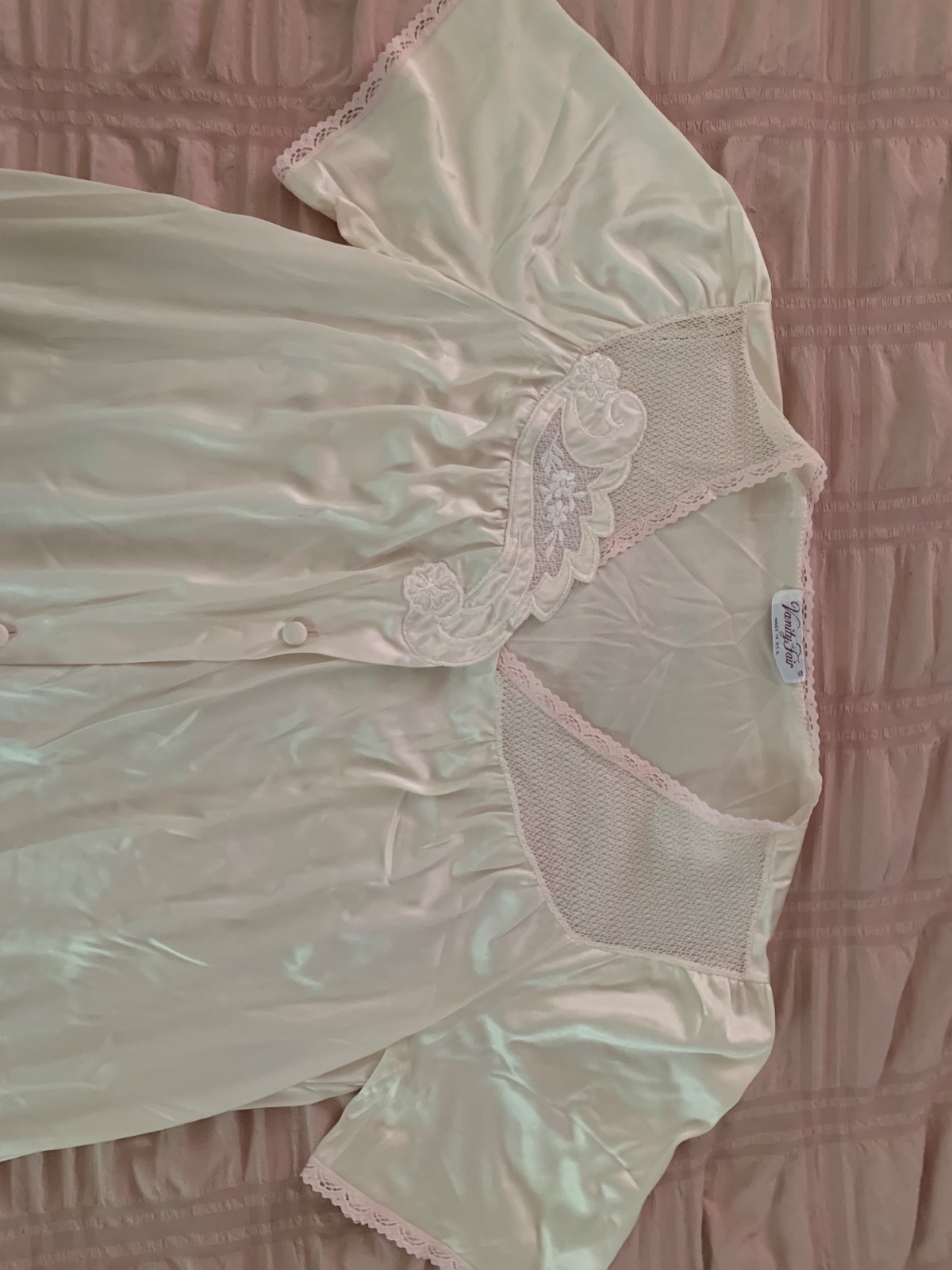 LOT of 3x Vintage Vanity Fair BLUE PINK AQUA Robe Slip Gown Nylon Nightgown SZ S