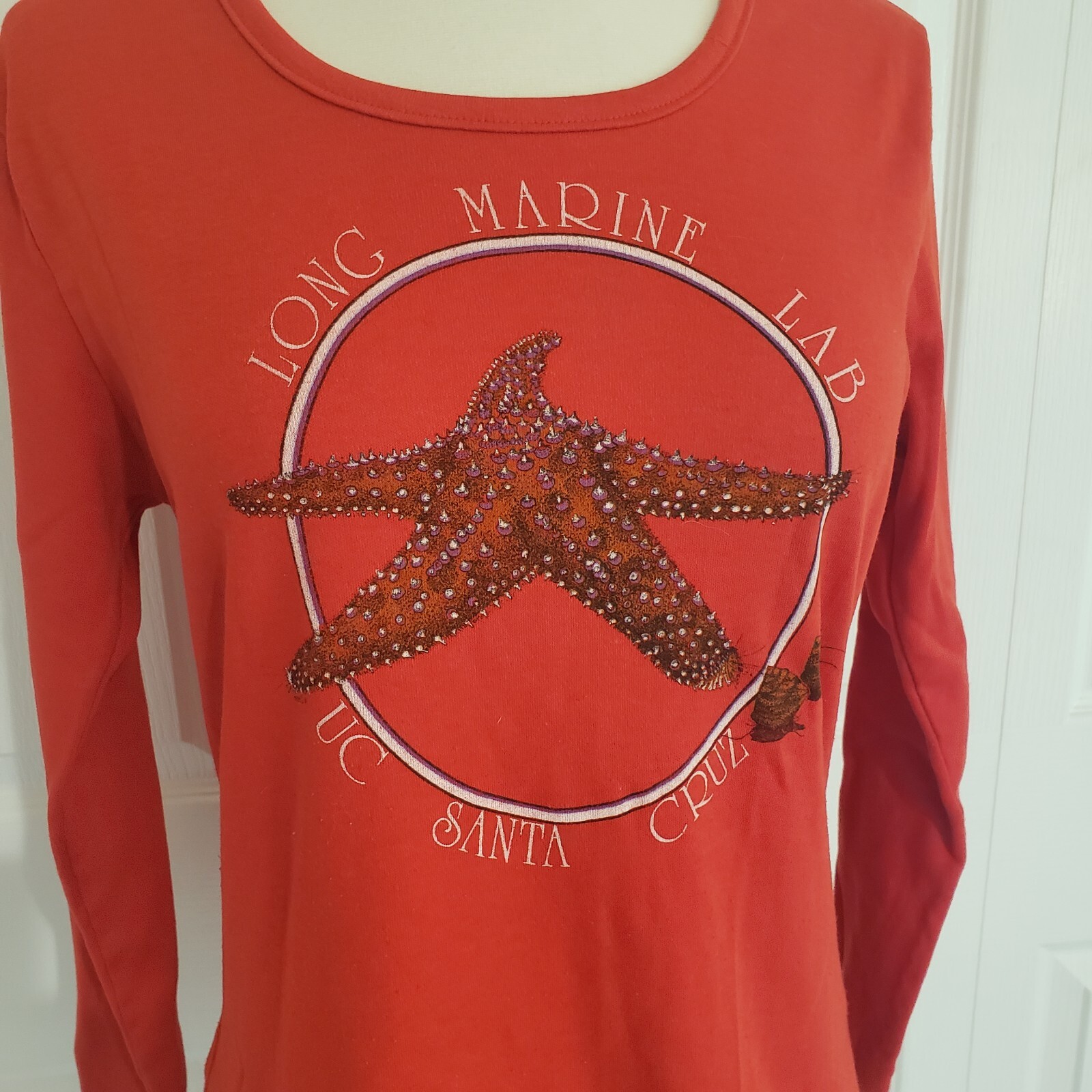 Vtg 70s Long Marine Lab UC Santa Cruz Graphic T Shirt Long Sleeve Fun-Tees XL