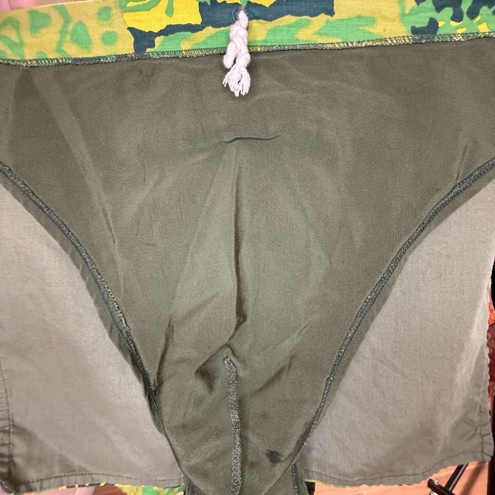 Vintage 1960s Green Geometric Mid Century Swim Skirt Warriors Brentwood Size L