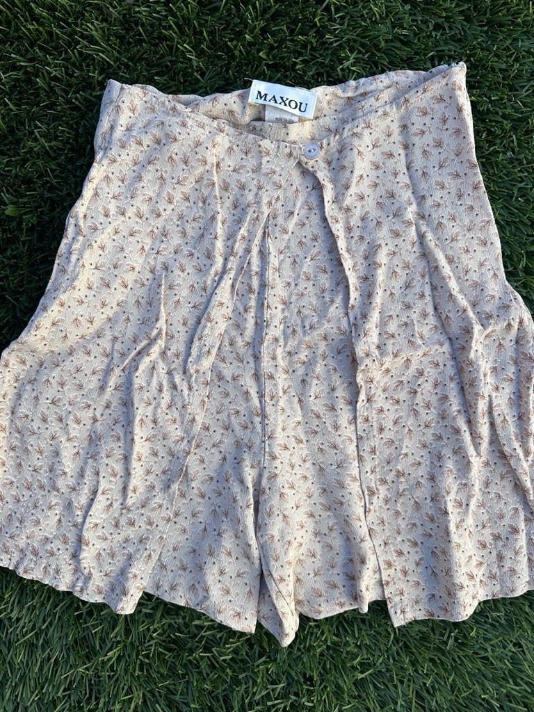 Vintage Maxou 90s Mini A-Line Skort Patterned Floral Dainty – XS