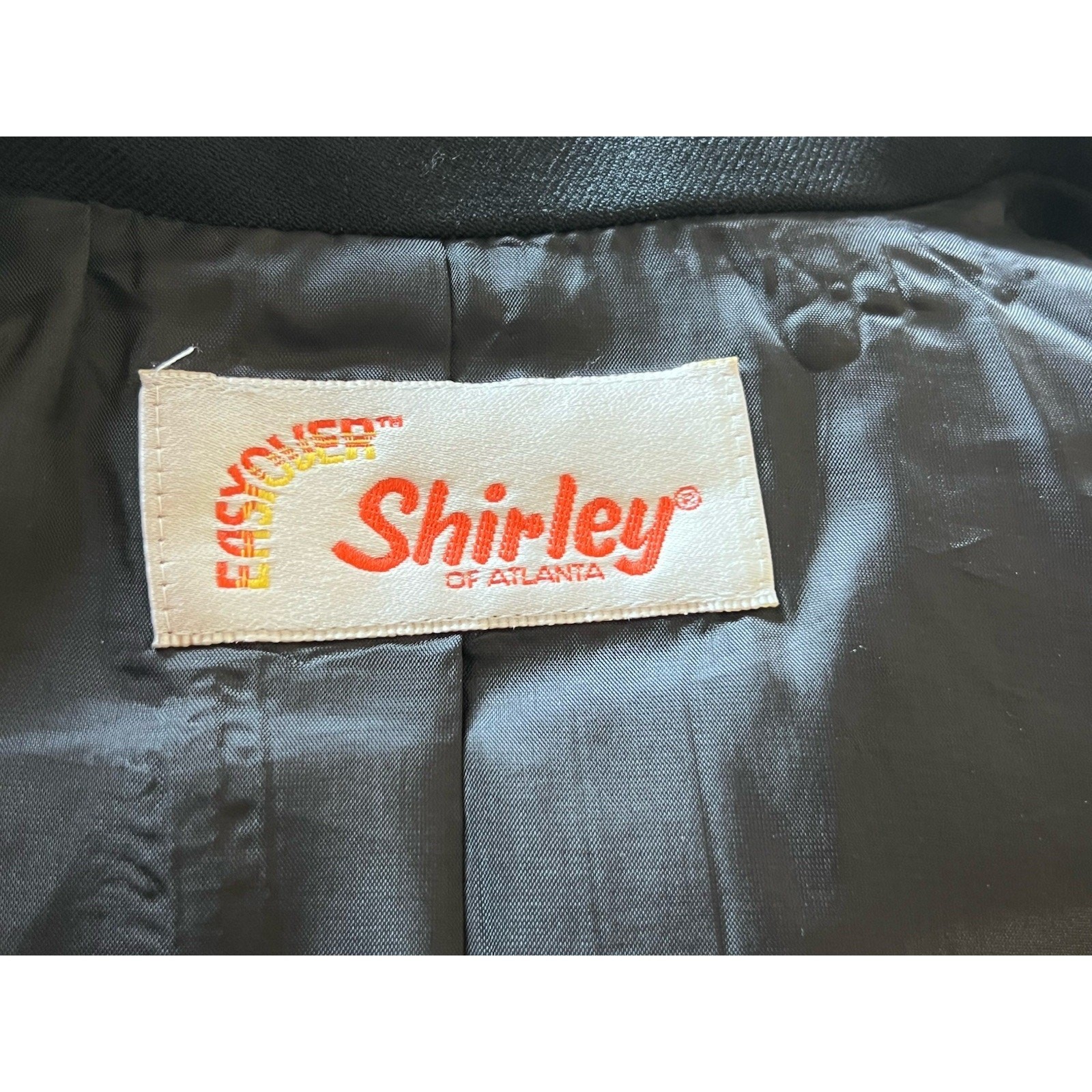 VTG Shirley of Atlanta Blazer Women 12 Black Lined Career Retro 80s