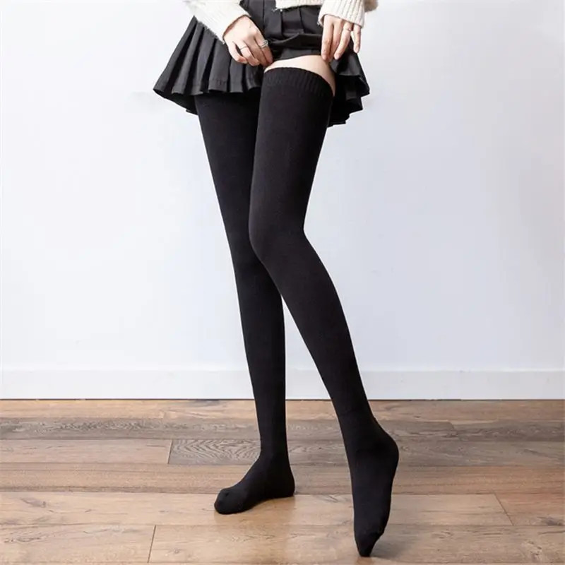 2023 Cotton 7 Solid Colors Sexy Thigh Root Socks for Men and Women Non slip Plus