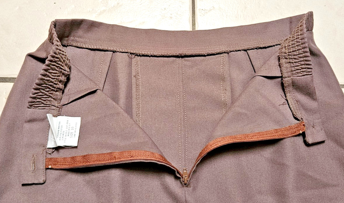 Vintage Tan Jay 2-pc Skirt Suit Jacket Size 10 Soft Brown Wool Blend USA Made