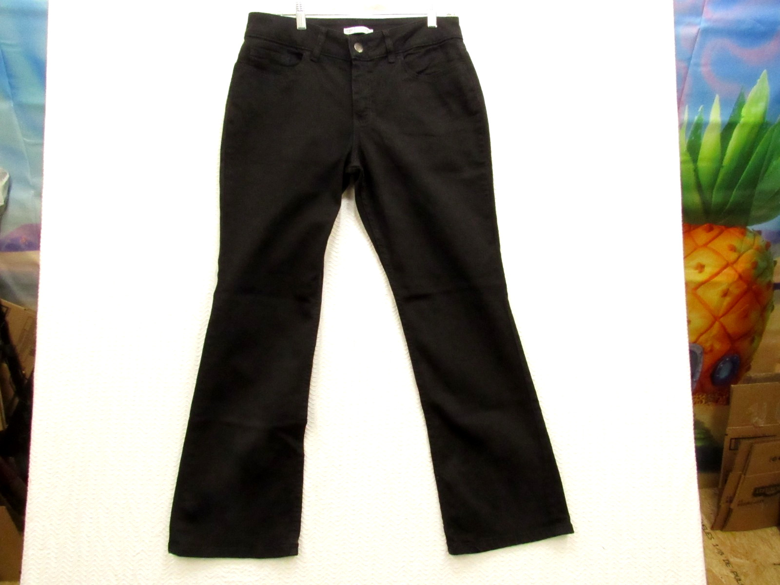 Riders By Lee Vintage Antiqued Black Denim Midrise Bootcut Jeans Women Size 10-p