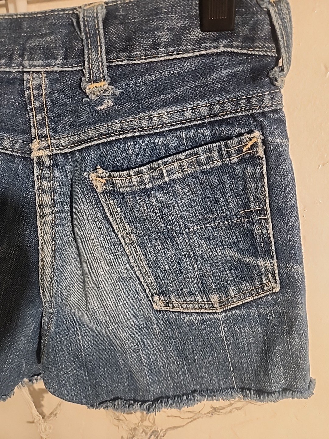 vintage denim cutoffs shorts 50’s 60’s indigo jean 23 3/4″ w cut-off