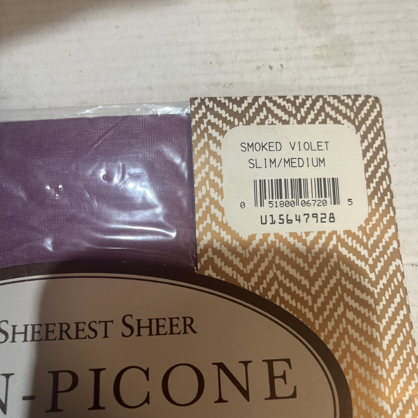 Evan Picone Pantyhose VTG 90s Slim/Medium Smoked Violet Sheerest Sheer