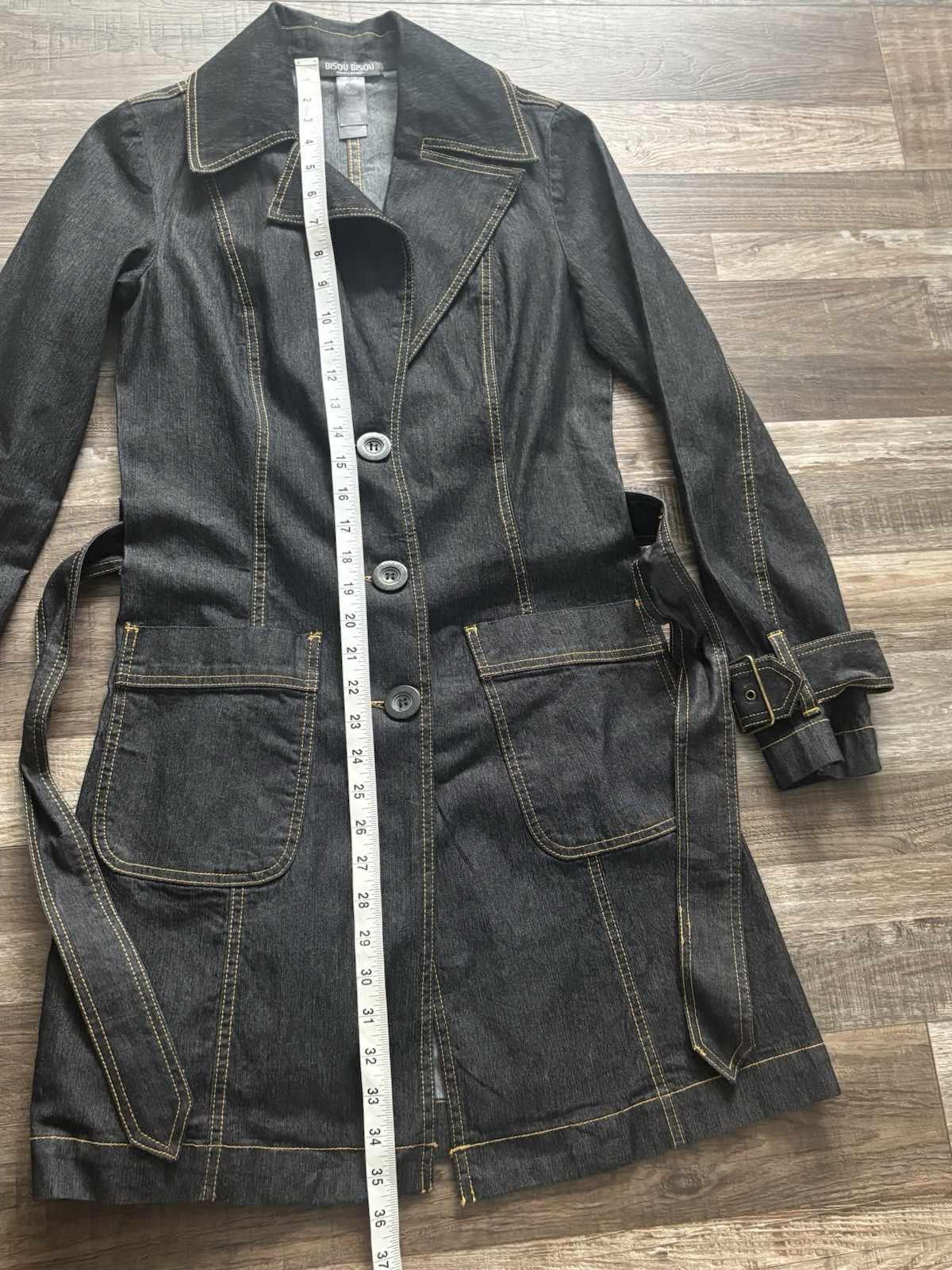 Bisou Bisou Front Button Denim Dress Womes Sz Small Vtg Y2k Pop