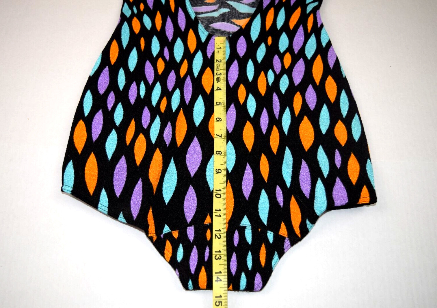 Vintage Swimsuit Gottex Size S/M 60s Fluorescent Mod Floral Surfboard Shapes
