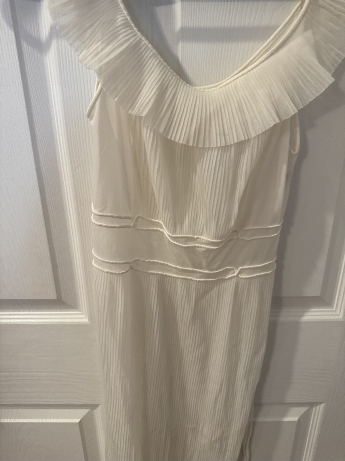 Vintage 50s Luxite by Holeproof Long Cream Nylon Gown Size 32 Made in USA